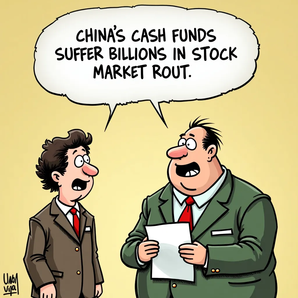 **China’s Cash Funds Suffer Billions in Stock Market Rout**